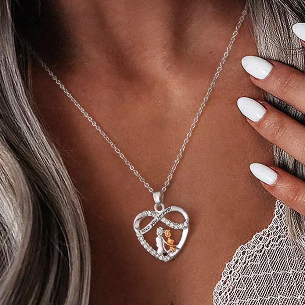 Grandma/Granddaughter I Love You Forever Rhinestone Pendant Necklace